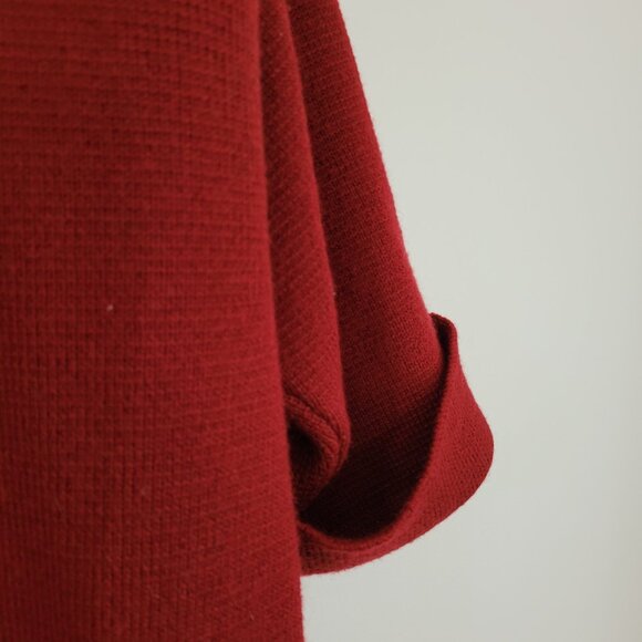 Red Sweater COCOGIO made in Italy - Large button up 50% Merino wool/ Acrylic - Picture 14 of 16